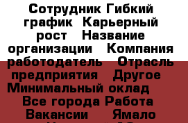 Сотрудник Гибкий график. Карьерный рост › Название организации ­ Компания-работодатель › Отрасль предприятия ­ Другое › Минимальный оклад ­ 1 - Все города Работа » Вакансии   . Ямало-Ненецкий АО,Губкинский г.